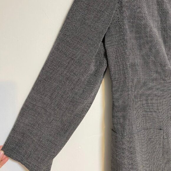 Max Mara Made in Italy Black White Woven Women's Blazer Jacket Size IT42/US8 - Picture 11 of 14